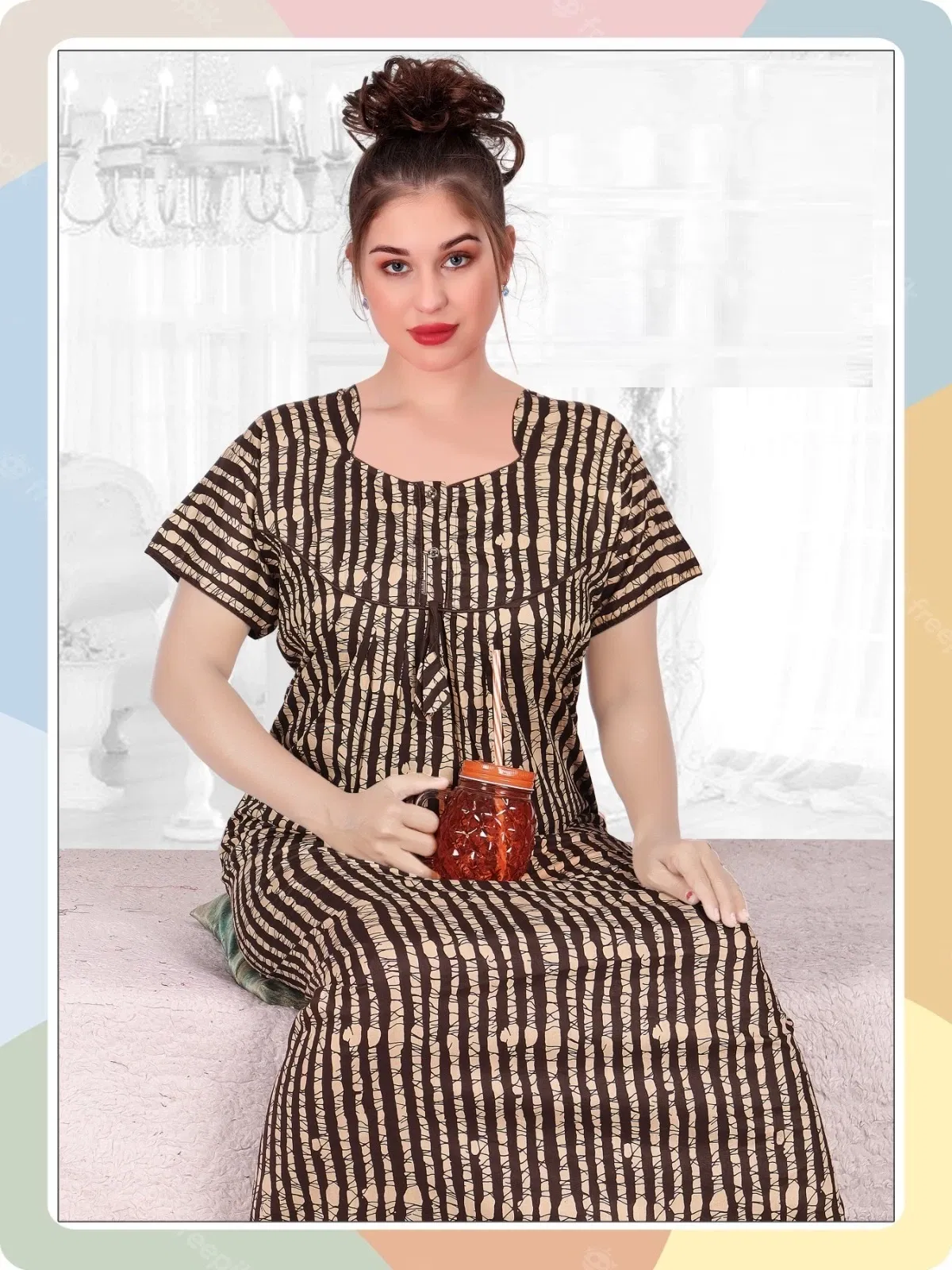 Cotton Nighty 135 Printed Wear Nighty Free size Readymade Collection